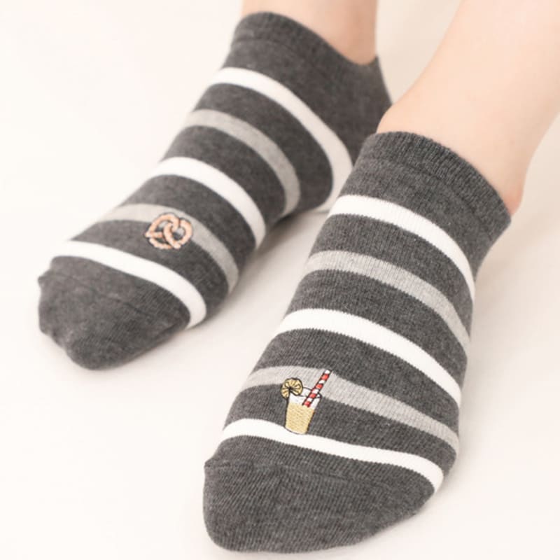 SNOOZY Lemonade Bestickte Knöchelsocken