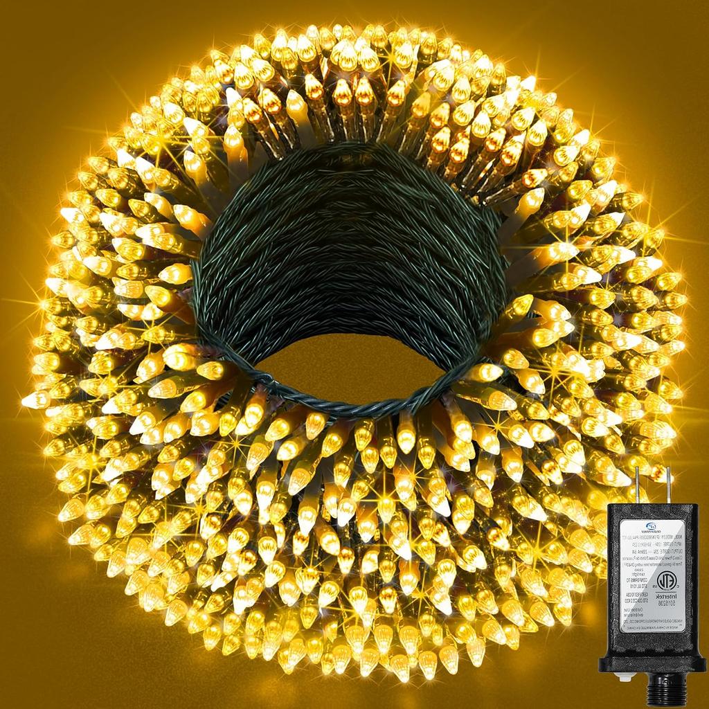 300LED 75FT Christmas Lights Indoor, LED Christmas Tree Decoration Lights with 12 Modes & Timer Memory, Dimmable Plug In Waterproof LED Xmas Light