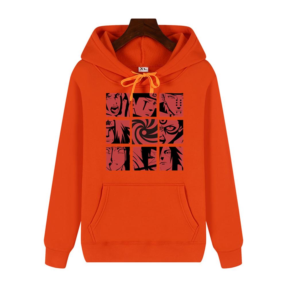 Naruto creative Dziewięć nadruków w kratkę Jesień i zima wygodna miękka gruba męska wysokiej jakości swobodna moda ciepła bluza z kapturem