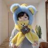 Winter children's hats three-piece baby scarf gloves integrated ear protection hats boys and girls thickened hats super cute