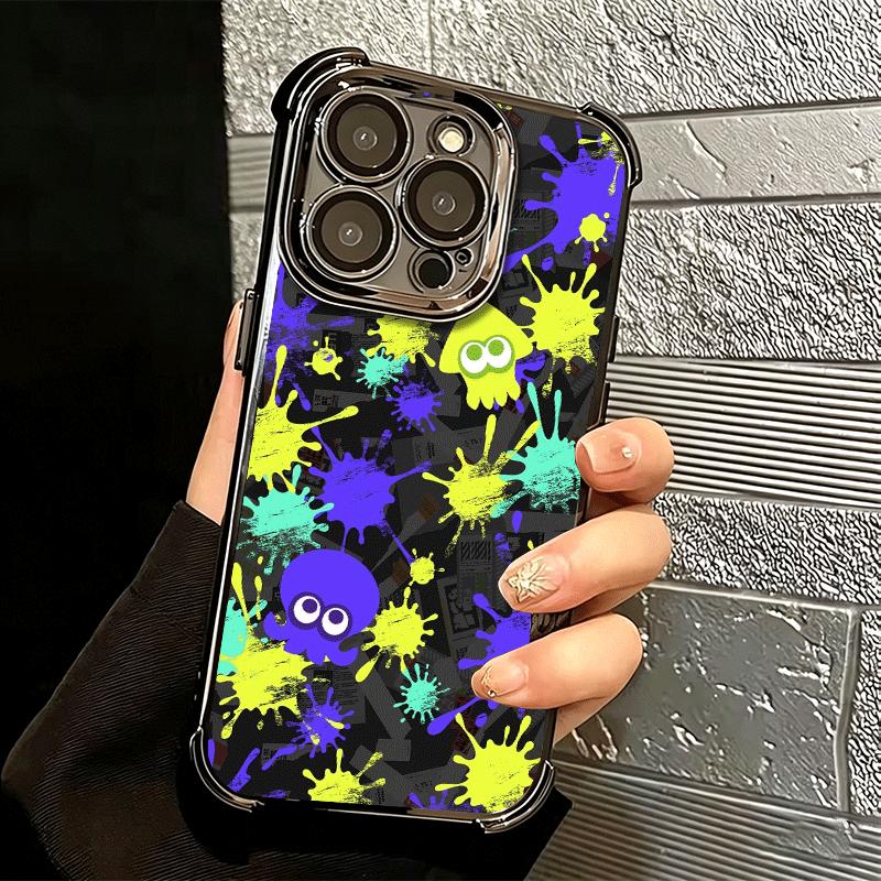S-Splatoons Game Plating Phone Case For Iphone 16 17 Pro Max Air 16E 14 15 Plus 12 13 Mini Anti-Fall Airabag Cover