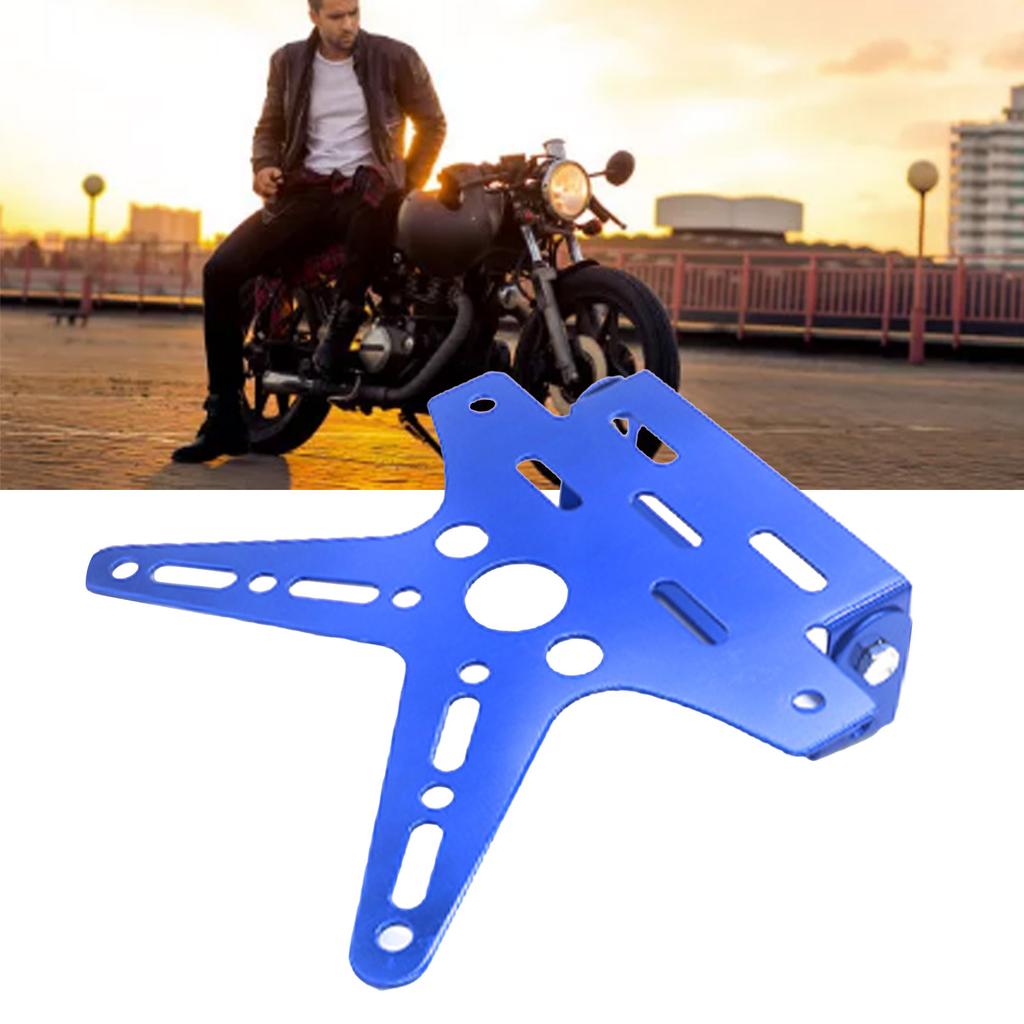 Motorrad Kennzeichenhalter Winkelverstellung Klappbar Blau Motorrad Kennzeichenhalter