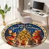 Cute Christmas Day Gift Bell Santa Claus Snowman Christmas Tree round rug Home Soft Decorative Anti slip Chair Mat Carpet Outdoor Floor Mat Carpet 106
