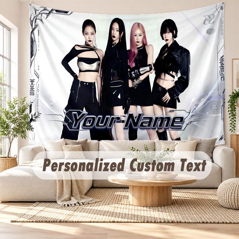 Custom Name Wall Hanging Tapestry,aespa Decorative Backdrop Tapestry For Dorm Home