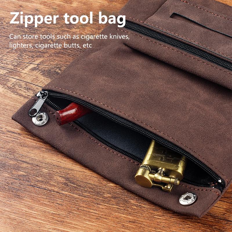 Frosted Leather Hand Cigarette Bag Foldable Storage Bag Handmade  Lighter Pouch Multifunctional  Moisturizing Bag