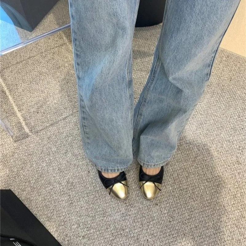 Spring Fall Low Heel Round Head Fashion Women's Loafers Women's Flat Light Toe Loafers. Zapatos Mujer Women Flat Shoes