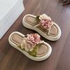 One Word Sandals Flower Fairy Cool Slippers Fashion with Skirt Platform Summer 2025 Autumn New Versatile Casual Beach