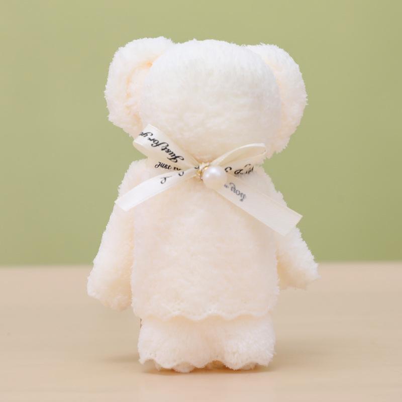 Coral Fleece Pineapple Grid Little Bear Towel - 30*30, Party Favor Gift