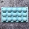 Silicone Half Sphere Baking Mold Reusable 6/15/24 Holes Non-Stick for Ice Cream Chocolate Holiday Baking DIY Gift Making