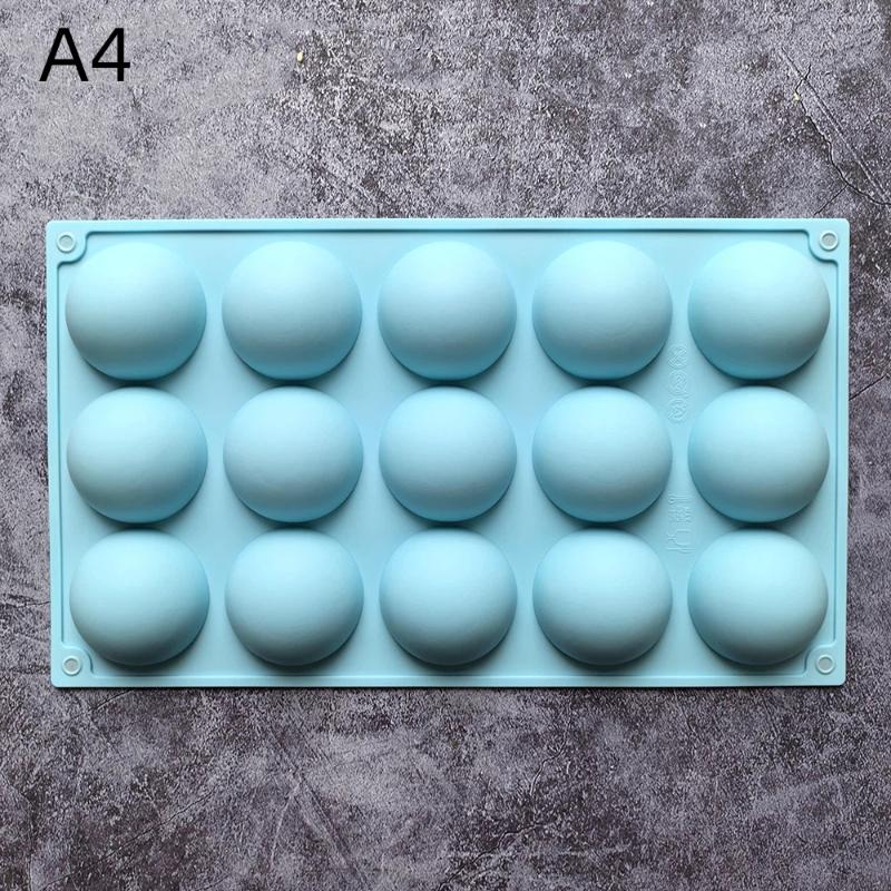 Silicone Half Sphere Baking Mold Reusable 6/15/24 Holes Non-Stick for Ice Cream Chocolate Holiday Baking DIY Gift Making