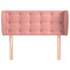Headboard with Ears Pink 103 X 23 X 78 88 Cm Velvet