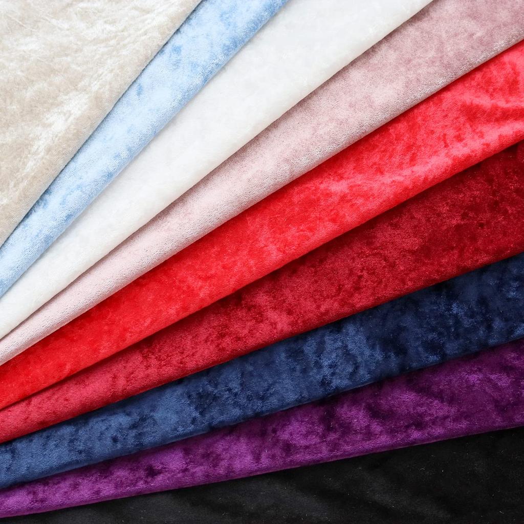 Cosmo Textile Crushed Velour Solid 112cm Wide X 5m GD3300 Fabric, Color, 100% Polyester, Approx. Cut, Col. 276, Purple,