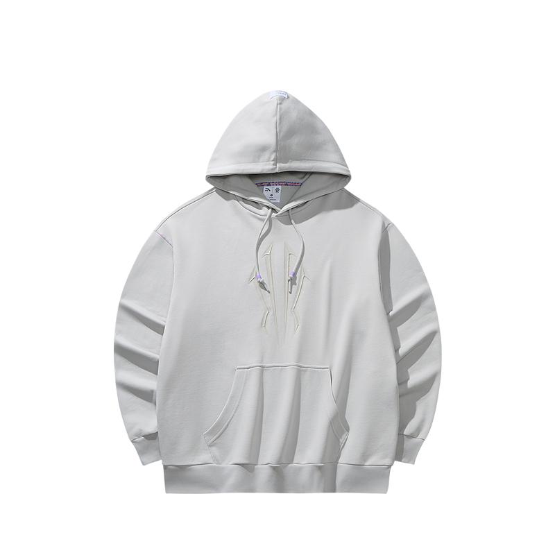 Anta Kyrie Series Casual Fashion Loose Hooded Sweatshirt Unisex Sweatshirt Pink Gray 172531702R-1