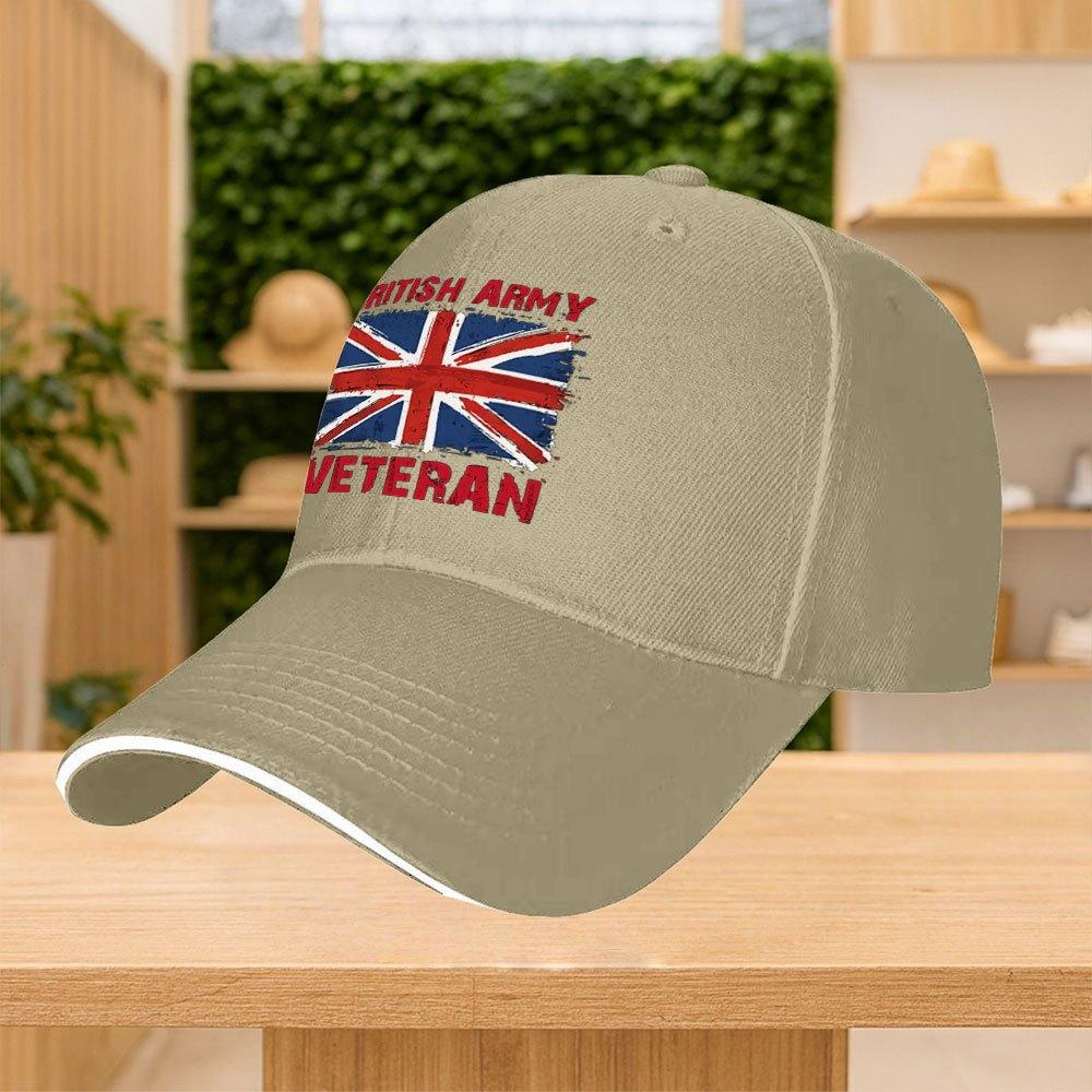 Zhongyi Brand 1pc British Army Veteran Uk Flag Print Adjustable Baseball Cap Unisex Multiple Color Options Suitable For Casua