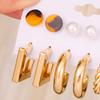 6 Pairs Of Womens Earrings Set New Creative Type C Zircon Geometry Personality Fashion Temperament Earrings