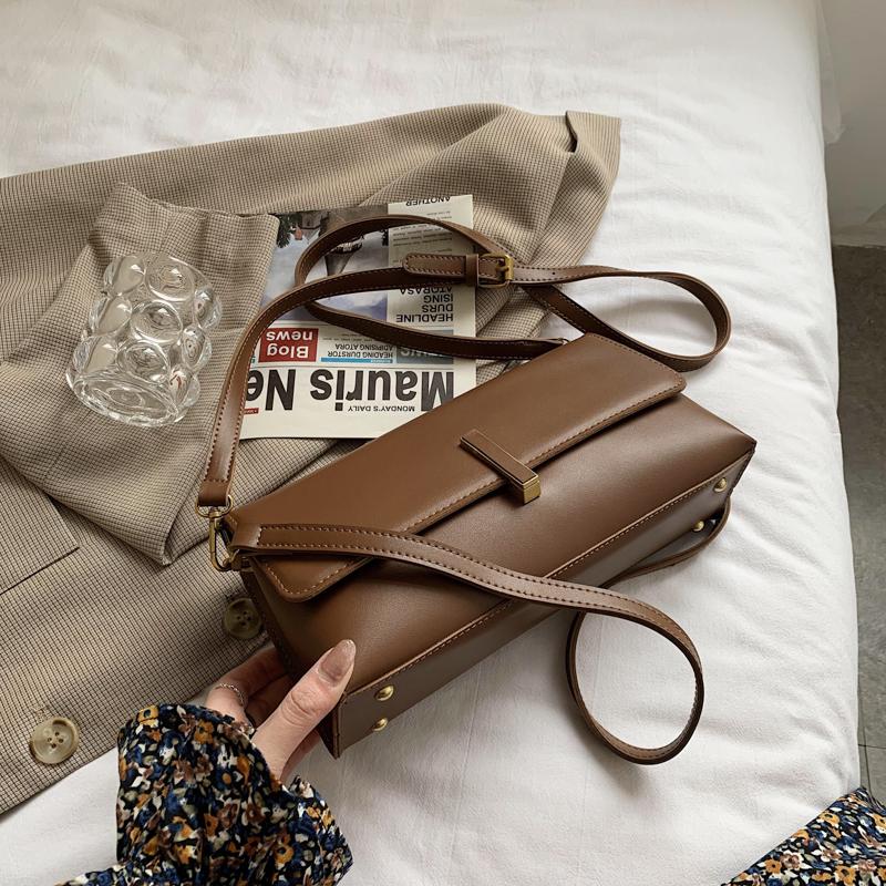 Fashion PU Leather Shoulder Bags New Korean Style Women Simple Messenger Bag Casual All-match Ladies Shoulder Bags