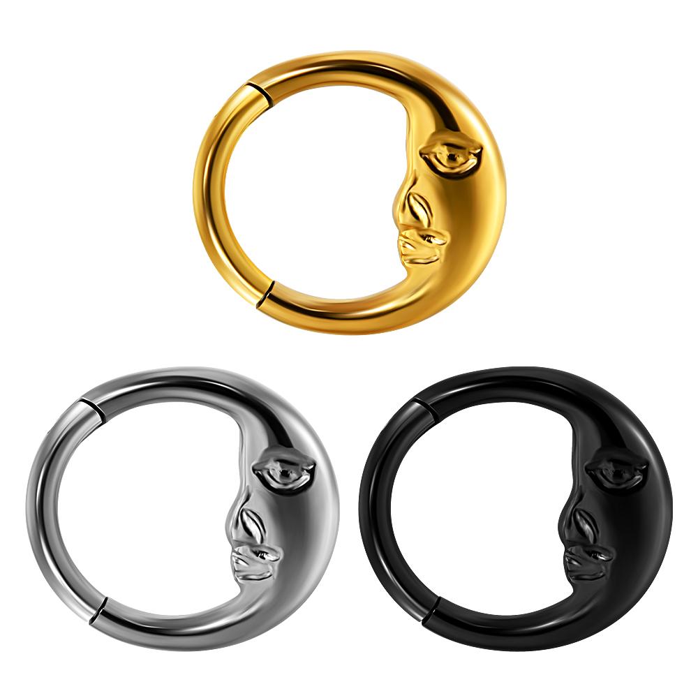 1/3PCS Sets Moon Waterdrop Snake Septum Piercing Clicker Flower Nose Rings 16G Segment Cartilage Daith Hoop Earring Jewelry Gift