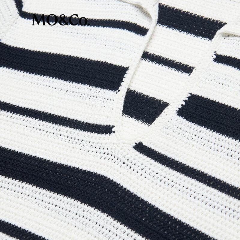 MO&Co. 2025 Summer French Style V-Neck Knit Polo Shirt