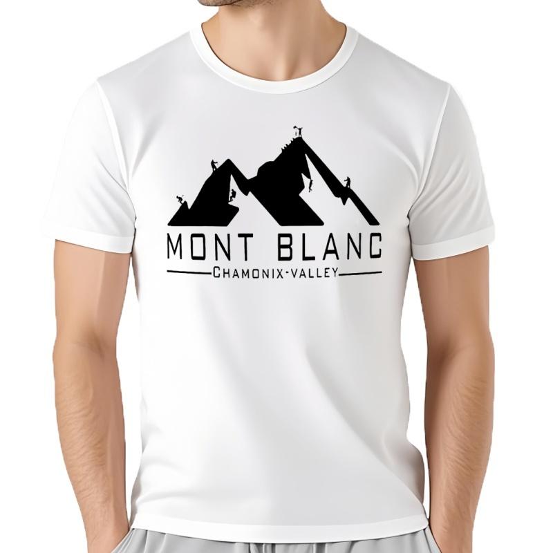 Camiseta The Mont Blanc Chamonix Valley Camiseta GráFica Vintage Camisetas De Gran TamañO Para Hombres De AlgodóN