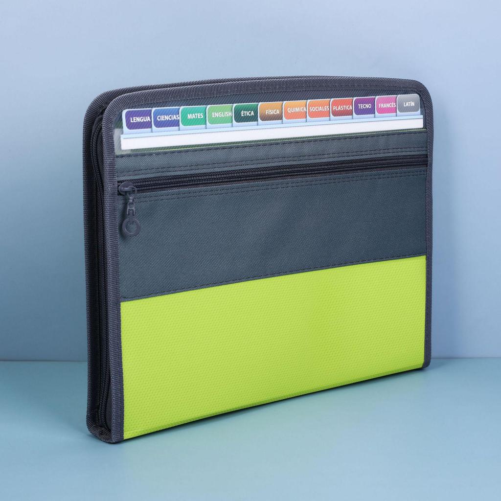 Rainbow Series Accordion File Folder: 13-Grid Double Zipper for Multi-Spec and Test Paper Storage