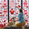 Red and Pink Valentine's Day Mouse Sticker Decals, 77pcs Reble Waterproof PVC Window Decorations for Home Party Supplies