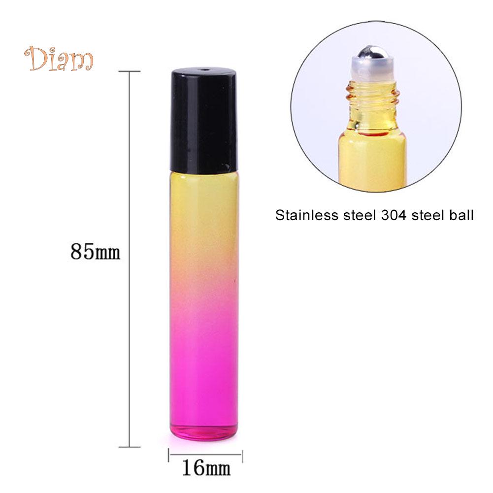 Super Beauty Store 5Pcs/Set 10ml Rollerball Multicolor Gradient Empty Essential Oil Perfume Bottle