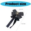 Vintage Plaids Ribbon Bowknot Brooch Pin Rhinestones Bowtie for Women Shirt Jabot Collar Pretied Necktie Clip Neckpiece