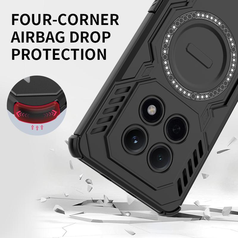Magnetic Phone Case for Xiaomi Redmi Note 15 Pro Plus 5G 4G Note15 Note 14 Pro+ Note14 Wireless Charge Anti-Knock Armor Cases
