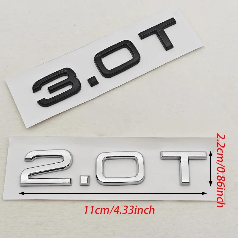 New 3D ABS Car Letters Logo 1.8T 2.0T 3.0T Rear Trunk Badge Emblem For T A3 A4 A5 A6 A7 A8 Q2 Q3 Q5 Q7 Q8 Car Sticker Accessories