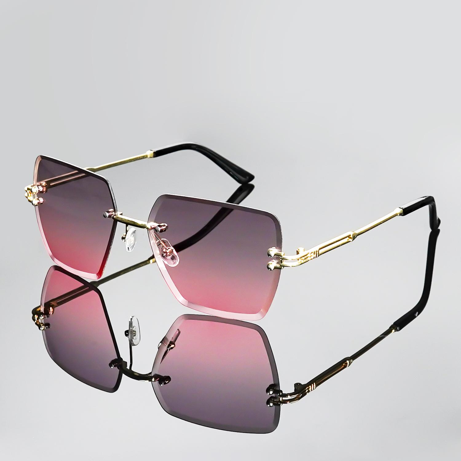 

Oversized Square Sunglasses for Men Women - Frameless UV400 Protection Lightweight Design Comfort Fit Stylish Accessory