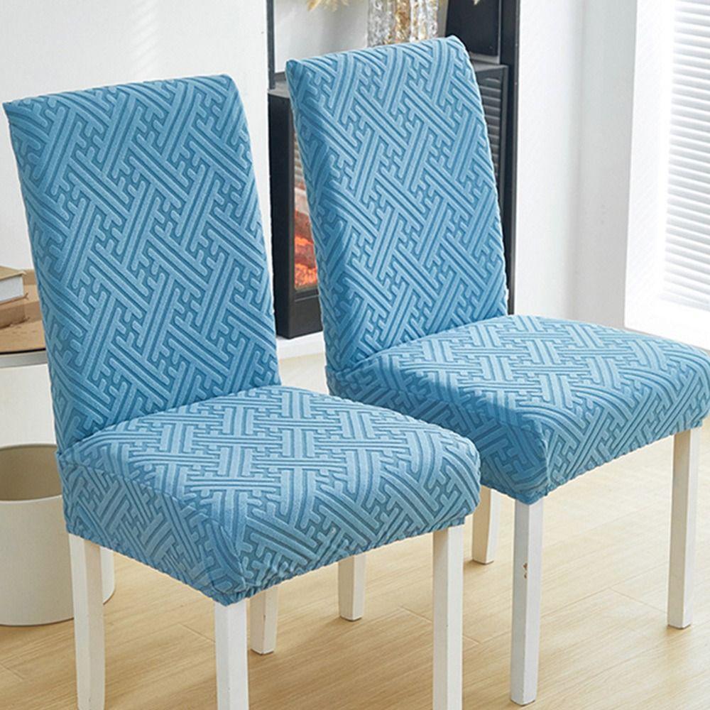 High-elastic Dining Chair Cover Jacquard Backrest Protector Stool Slipcover  for Home Decoration