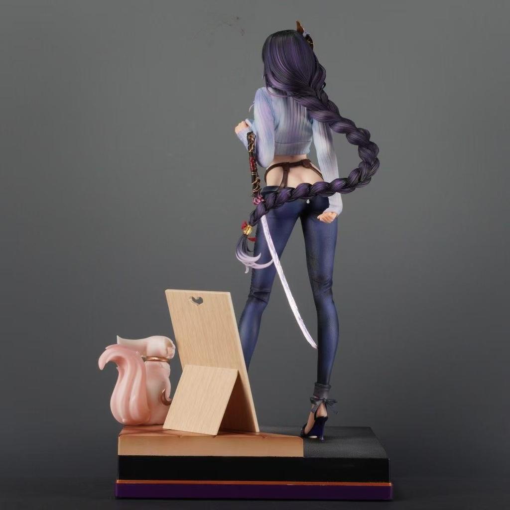 51cm miHoYo Genshin Impact Figure Raiden Ei Beelzebul Animation Girl POLYVINYL CHLORIDE Action Figure Plaything Game Statue Adult Collector Miniature