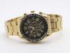 Salvatore Marra Men's Radio-Controlled Solar Chronograph Watch, Gold Accent, Black Dial, Stainless Steel, Includes Cleaning Cloth
