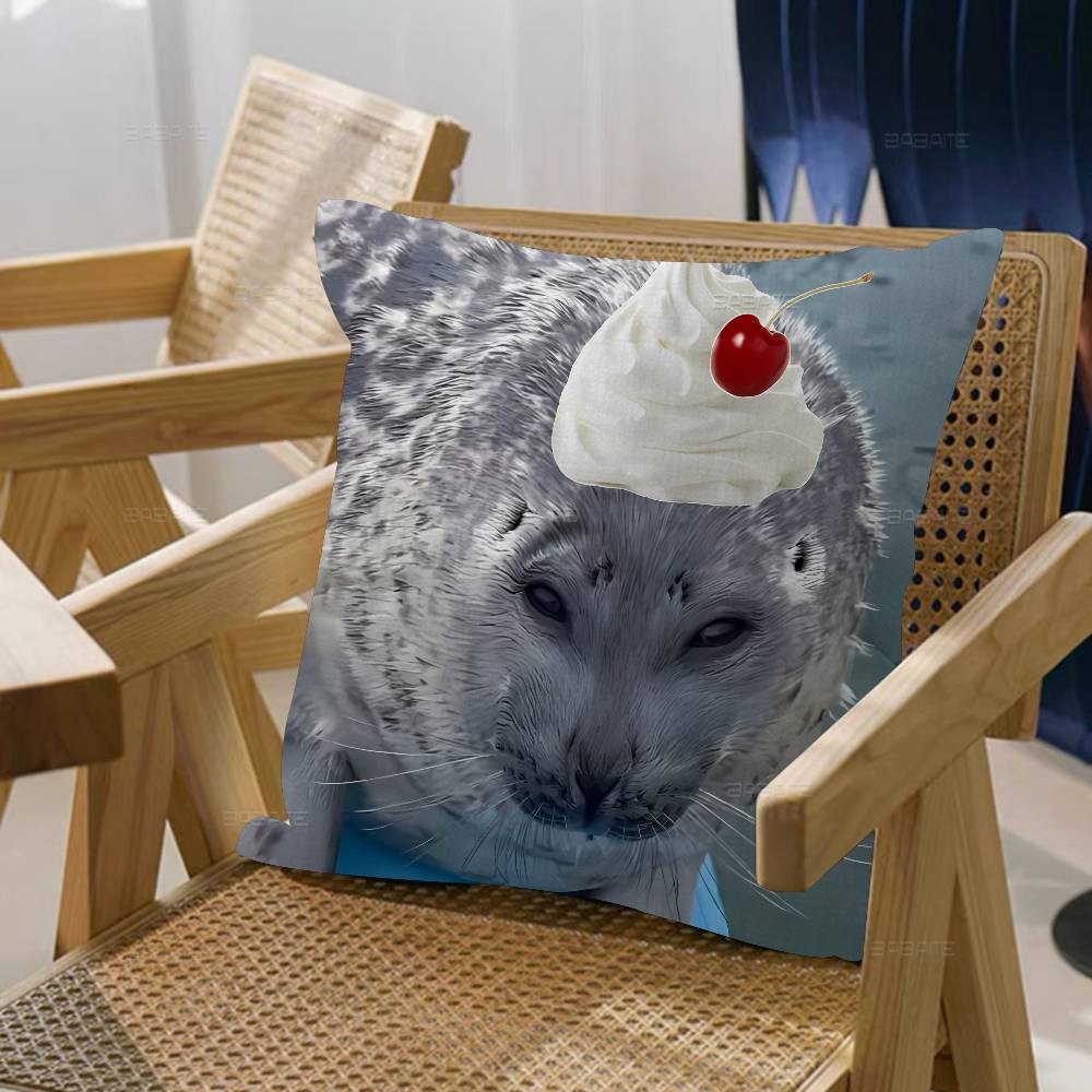 Seal Sea Personalized Pillow Cover Kids Bedroom Wild Party Decor Pillowcase Kid Birthday Shower Gift