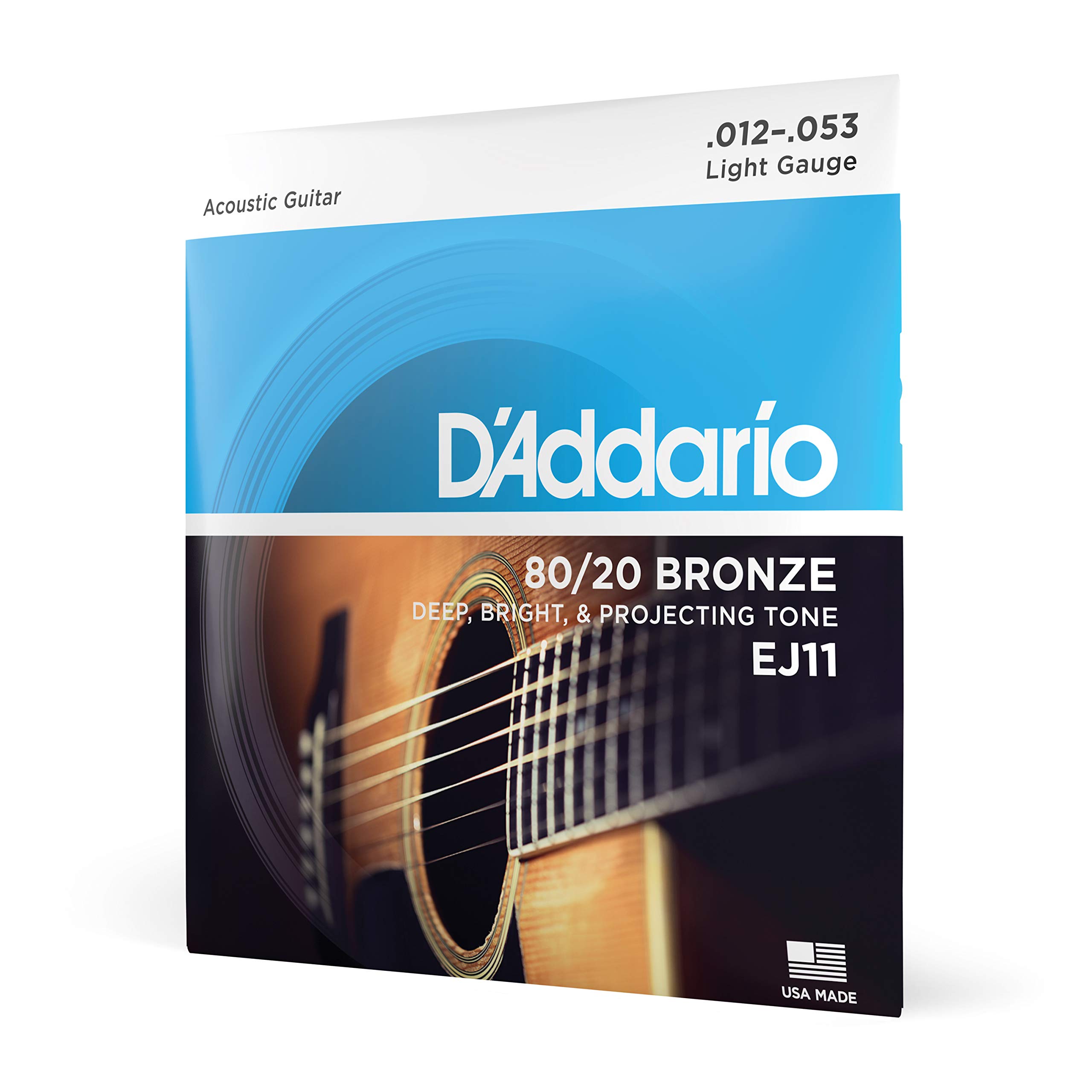 

D Addario Струны для акустической гитары 80/20 Бронза Легкие .012-.053 EJ11 [Официальный японский продукт]