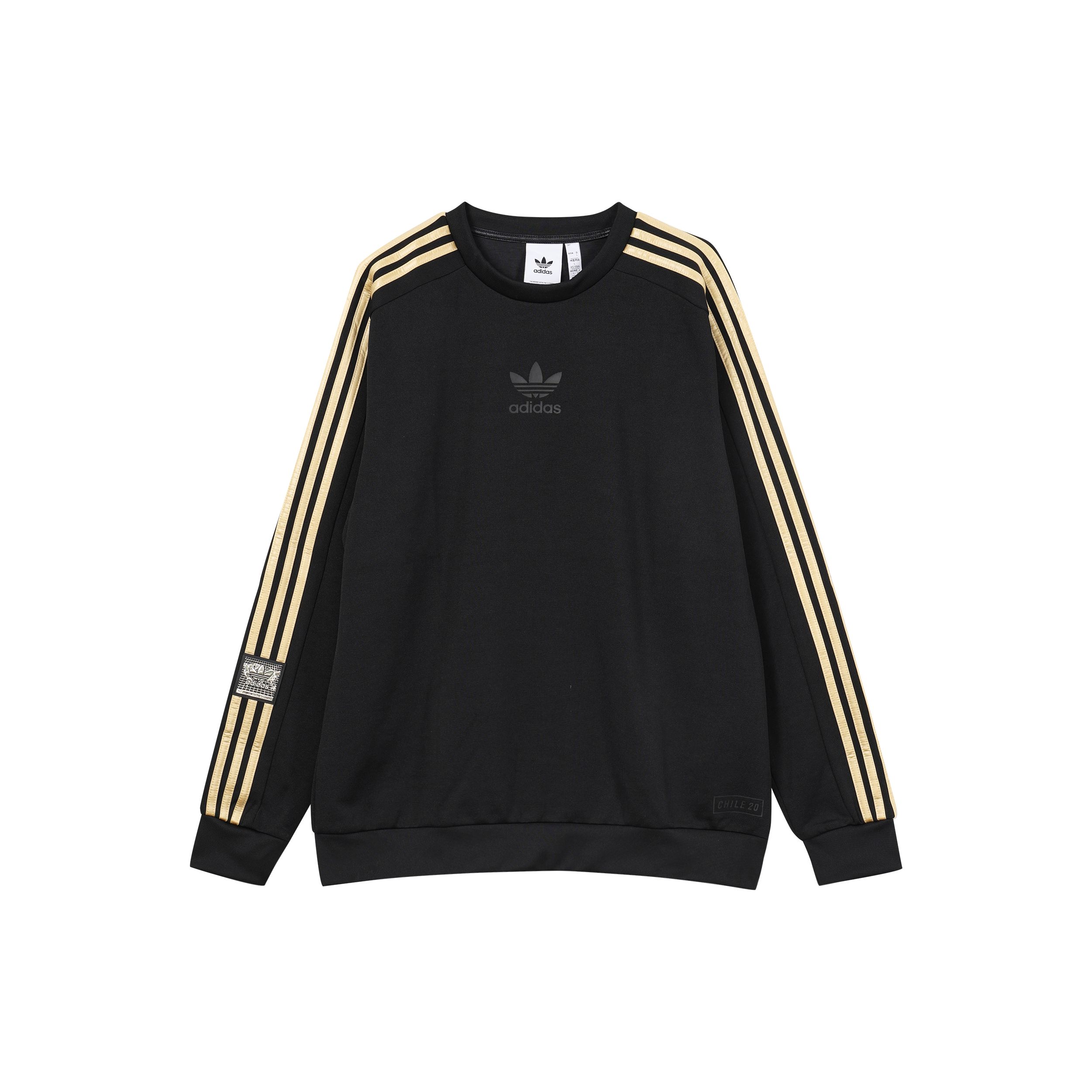 

Adidas Originals Trefoil Чили 20 Толстовка с круглым вырезом Мужские топы Черный GN9648 S