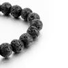 Black Lava Natural Stone Bracelet and Multicolored Jade Beads 7 Chakras R845