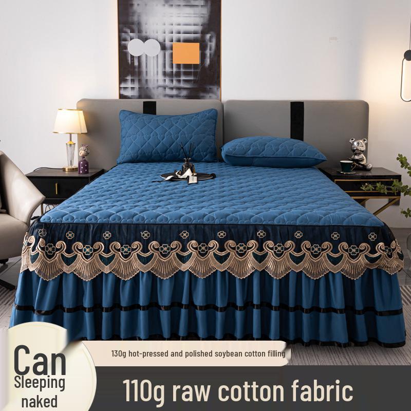 European Style Lace Quilted Bed Skirt - Thickened Skirt Edge for E-commerce Dropshipping
