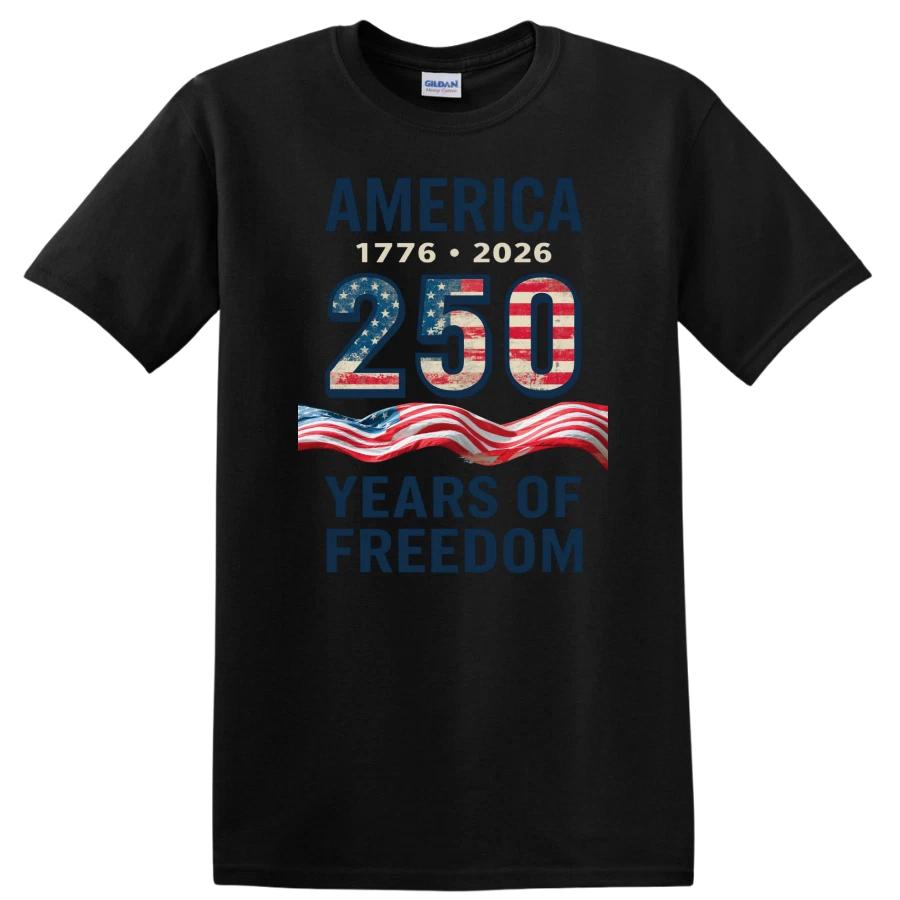 America 250 Years Of Freedom T Shirt 1776 2026 American Flag Patriotic Gift USA XL