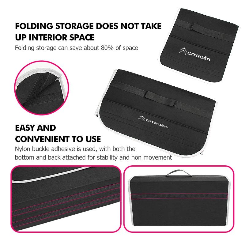 Felt Car Trunk Storage Box Folding Travel Organizer Tool Case For Citroen C4 C3 C5 C1 C2 C6 VTS C4L DS3 DS4 DS5 Grand Berlingo aik256
