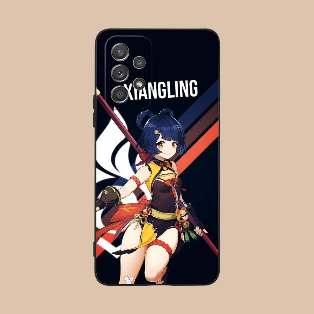 Game GI Xiangling Matte TPU Mobile Phone Case for Samsung Galaxy M55 54 42 35 34 33 32 23 22 15 14 13 12 F55 5G Colorful Cover