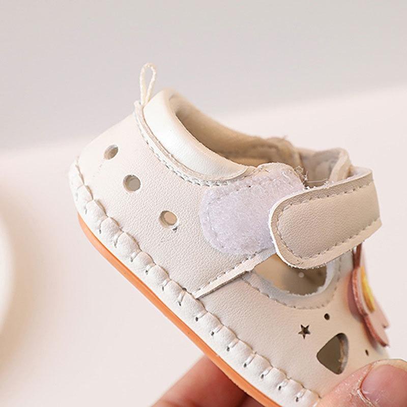 Lauflernschuhe für Baby-Mädchen im Alter von 6-12 Monaten. Einjährige Prinzessinnen-Stil Sandalen mit weicher Sohle, geeignet für Frühling und Sommer.