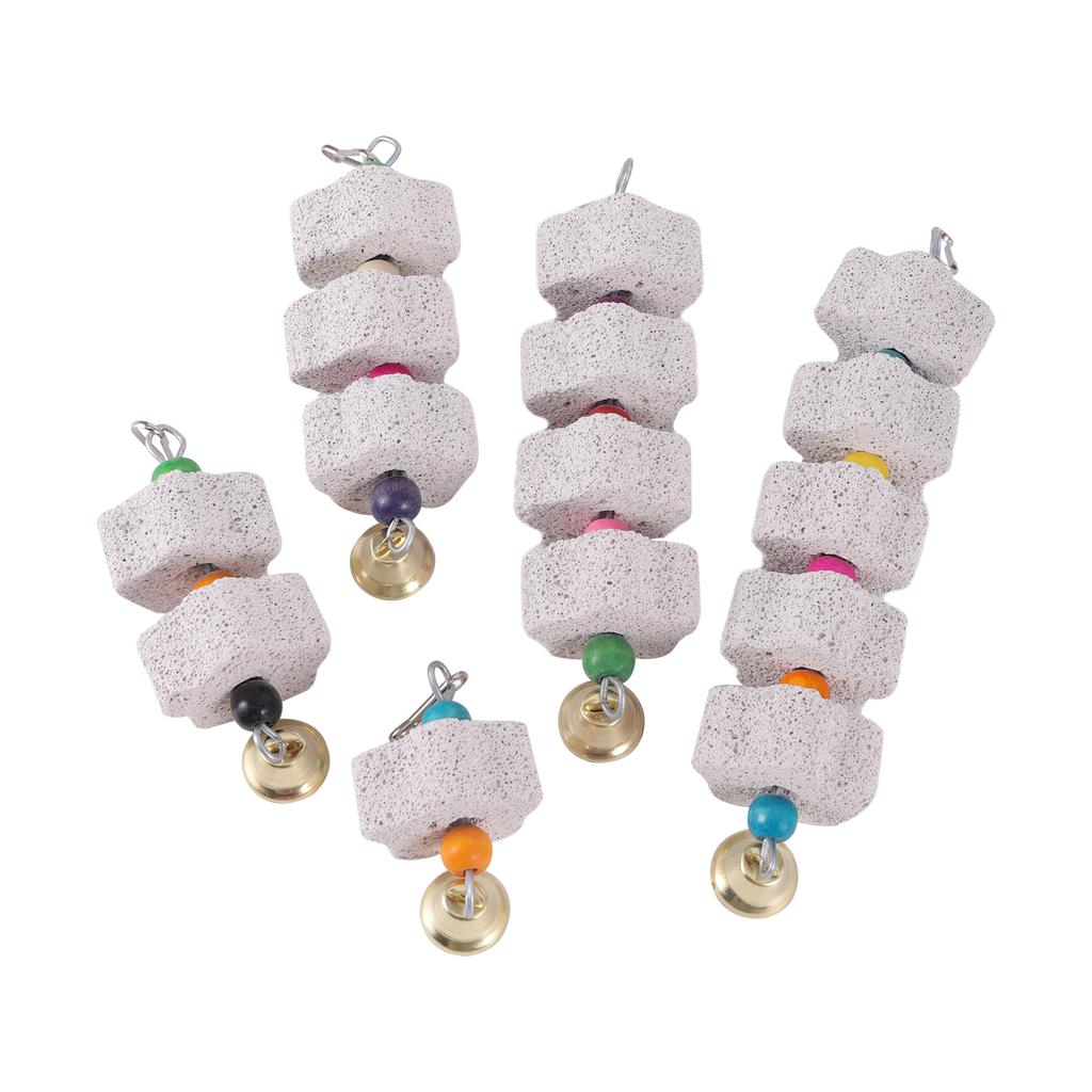 Stein Mineral für Ornament Papagei Haustierbedarf Vogelkäfig Spielzeug Schleifstein Blumenform Kauen Beißen Hängender Stil Sittich Spielzeug 1 Stück
