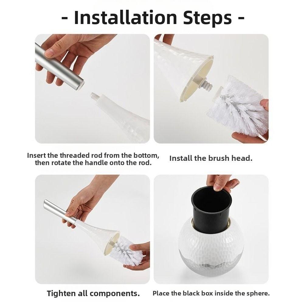 Leichtes Luxus Toilettenbürsten-Set Abnehmbarer Kopf Exquisiter Vertikaler Toilettenbürstenhalter Ergonomisch Kratzfest