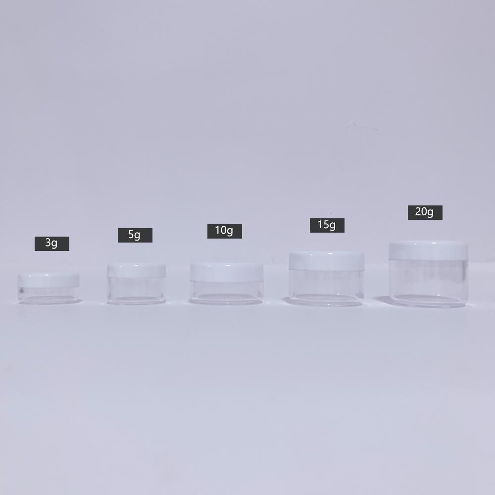 PS Cream Box & Bottle for Cosmetic Packaging: 5g, 10g, 15g, 20g Trial Packs & Sample Packaging.