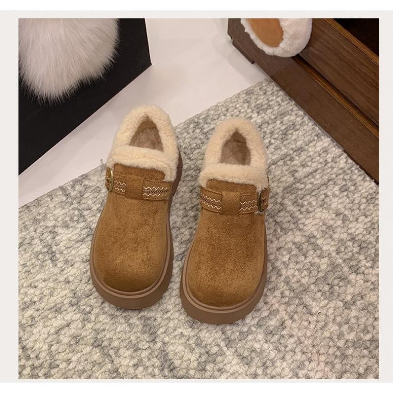 Low-top Snow Boots Birkenstocks Winter Thick-soled Warm Fluffy Piled Thickened Cotton Shoes