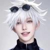 "Jujitsu Krieger Kuroko Wataru Cosplay weiße Perücke, Party Event Perücke für Männer, kurzes Haar"