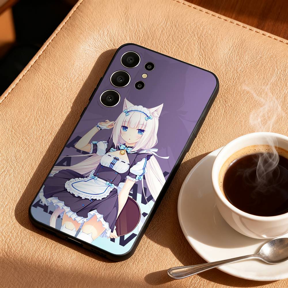 N-Nekopara girls Game Phone Case For Samsung S26,S25,S24,S21,S22,S23,S30,Ultra,S20,FE,Lite,10,9,Black Cover