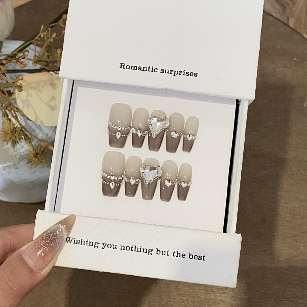 Ice-transparent Gradient Alloy Chain Whitening French Crooked Diamond Inspiration Muse Patch