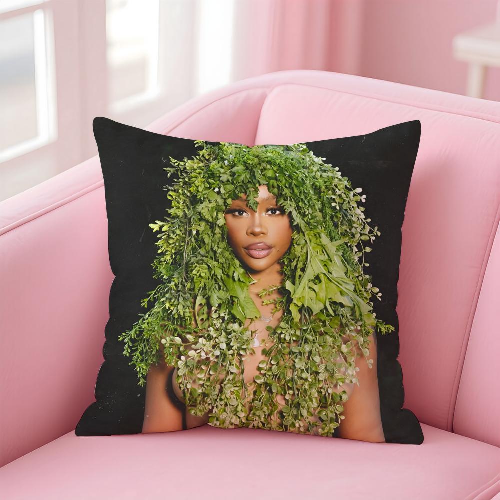 Hot Cool RB Singer SSSZA Cushion Cover Pillowcase Short Plush Invisible zipper Room Sofa Cushion Cover